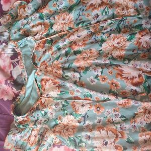 Floral Print Blouse with Ruffle Sleeves